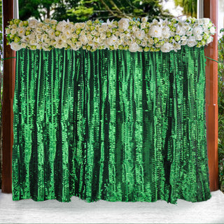 Green 3D Leaf Petal Taffeta Fabric Event Curtain Drapery
