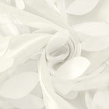 8ftx8ft Ivory 3D Leaf Petal Taffeta Fabric Event Curtain Drapery, Photo Backdrop Panel#whtbkgd