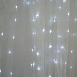 20ftx10ft White Sheer Organza w/Cool LED Lights Decorative Curtain Panel