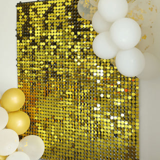 Shiny Gold Round Sequin Shimmer Wall Party Photo Backdrop