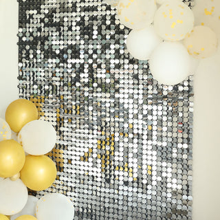 Shiny Silver Sequin Shimmer Wall: Add Glamour to Your Event Décor