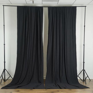Black Scuba Polyester Curtain Panel - Perfect for Elegant Backdrops