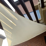 16ft Ivory Triangular UV Blocking Sun Shade Sail, Hanging Patio Canopy