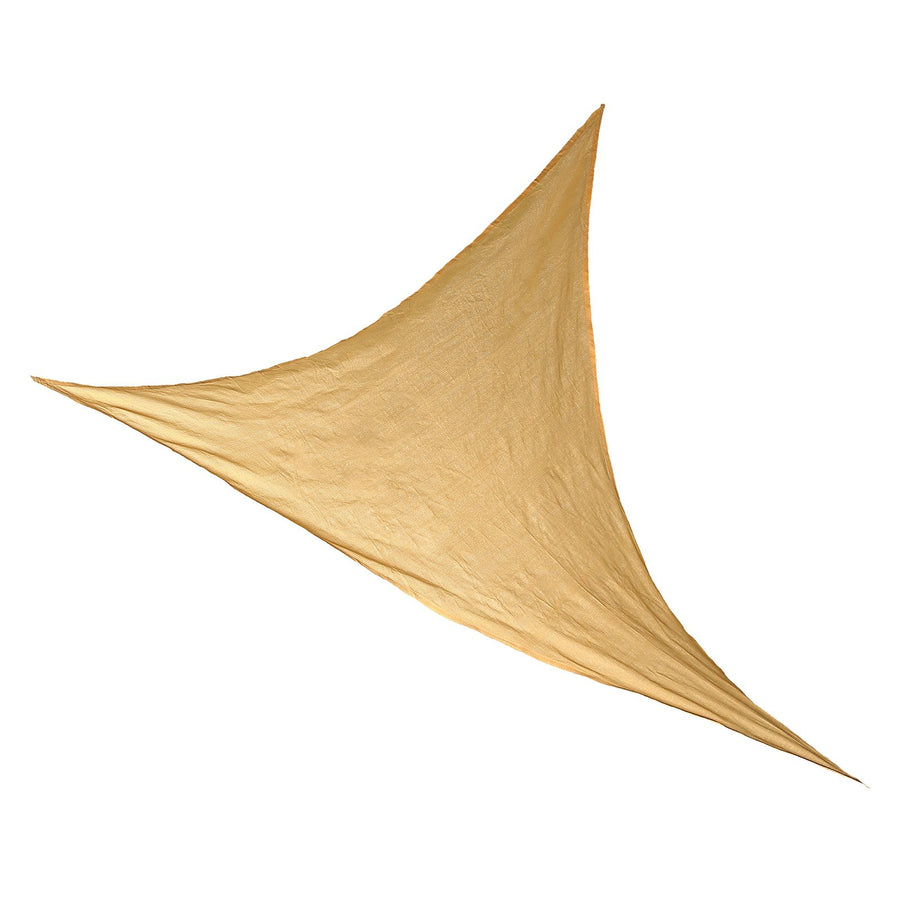 16ft Tan Triangular UV Blocking Sun Shade Sail, Hanging Patio Canopy