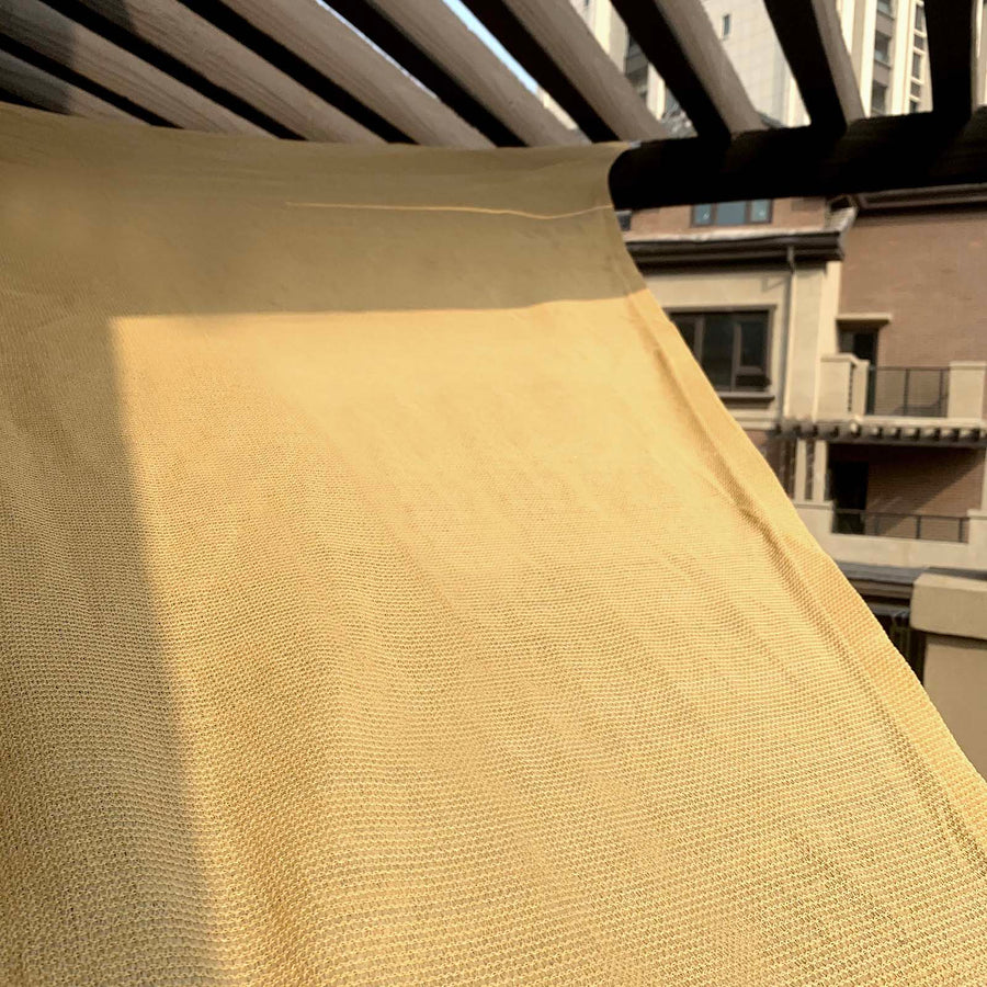 12ftx16ft Tan UV Block Sun Shade Sail, Hanging Outdoor Patio Canopy
