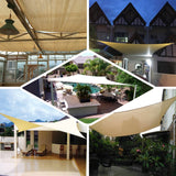 16ftx20ft Ivory UV Block Sun Shade Sail, Hanging Outdoor Patio Canopy