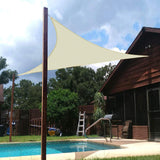 10ftx10ftx14ft Ivory Triangular UV Block Sun Shade Sail, Patio Canopy