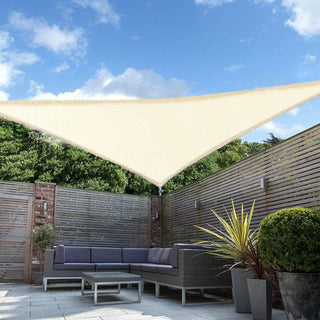 Experience the Ultimate Sun Protection with the 12ft Ivory Triangular UV Blocking Sun Shade Sail