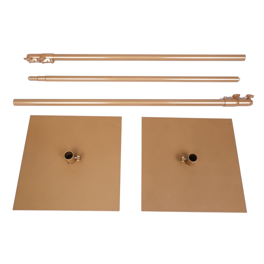 10ft Gold Metal DIY Adjustable Heavy Duty Backdrop Stand Kit, Steel Base