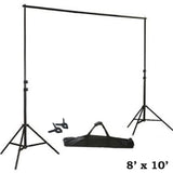 8ftX10ft Metal Adjustable Photography Backdrop Stand Kit & FREE Clips#whtbkgd