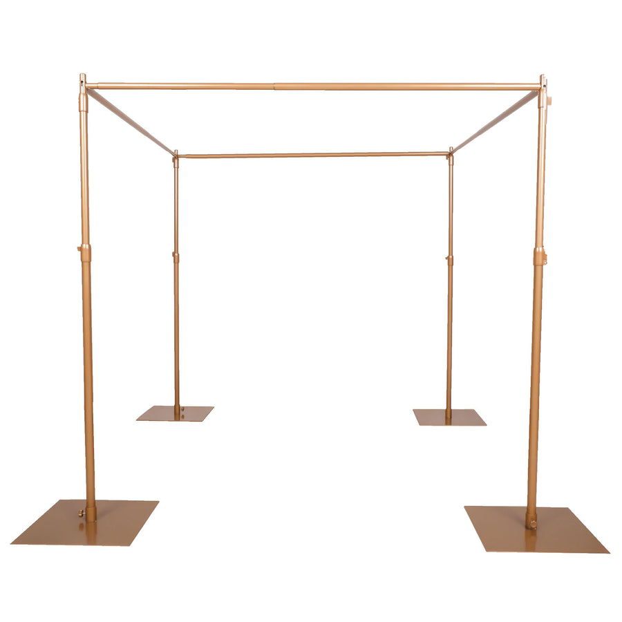10ft 4-Post Gold Metal DIY Photography Backdrop Stand, Wedding Arch Canopy Tent#whtbkgd