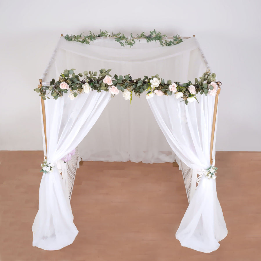 10ft 4-Post Gold Metal DIY Photography Backdrop Stand, Wedding Arch Canopy Tent
