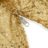 7.5ft Metallic Gold Sparkle Sequin Round Wedding Arch Cover, Shiny Photo Backdrop Stand Cover