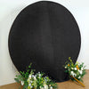 7.5ft Black Metallic Shimmer Tinsel Spandex Round Backdrop, 2-Sided Wedding Arch Cover