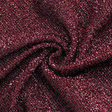 7.5ft Burgundy Metallic Shimmer Tinsel Spandex Round Backdrop, 2-Sided Wedding Arch Cover#whtbkgd