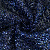 7.5ft Navy Blue Metallic Shimmer Tinsel Spandex Round Backdrop, 2-Sided Wedding Arch Cover#whtbkgd
