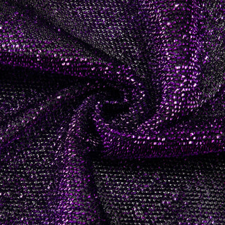 Durable and Versatile: The 7.5ft Purple Metallic Shimmer Tinsel Spandex Round Wedding Arch Cover