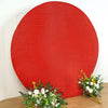 7.5ft Red Metallic Shimmer Tinsel Spandex Round Backdrop, 2-Sided Wedding Arch Cover