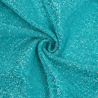 Transform Your Venue with the 7.5ft Turquoise Metallic Shimmer Tinsel Spandex Wedding Arch Cover