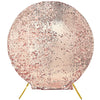 7.5ft Sparkly Blush / Rose Gold Big Payette Sequin Round Fitted Wedding Arch Cover