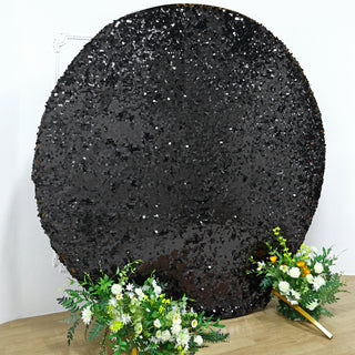 Bold and Beautiful: Big Payette Sequin Arch Cover in Sparkly Black