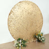 7.5ft Matte Champagne Big Payette Sequin Round Fitted Wedding Arch Cover