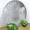 7.5ft Sparkly Silver Double Sided Big Payette Sequin Round Fitted Wedding Arch Cover