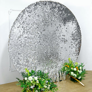 Durable and Reusable Silver Sequin Arch Cover