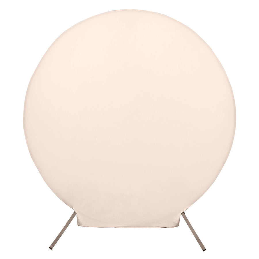 7.5ft Matte Blush / Rose Gold Round Spandex Fit Wedding Backdrop Stand Cover