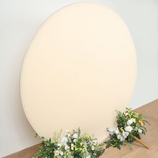 Matte Beige Round Spandex Fit Party Backdrop Stand Cover: The Perfect Event Decor