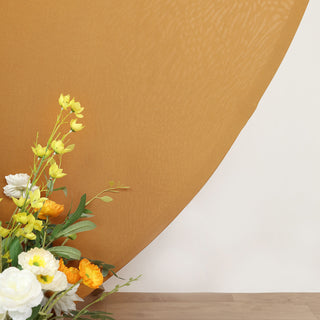 Make a Statement with the 7.5ft Matte Gold Round Spandex Backdrop Stand