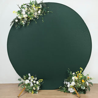 7.5ft Matte Hunter Emerald Green Round Spandex Fit Party Backdrop Stand Cover
