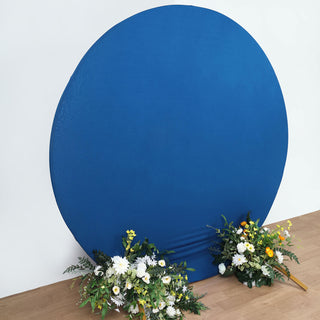 Add Elegance to Your Event with the 7.5ft Matte Royal Blue Round Spandex Fit Party Backdrop Stand Cover