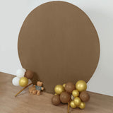 Transform Any Venue with the Taupe Round Spandex Fit Party Backdrop Stand Cover