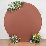 7.5ft Terracotta (Rust) Round Spandex Fit Party Backdrop Stand Cover