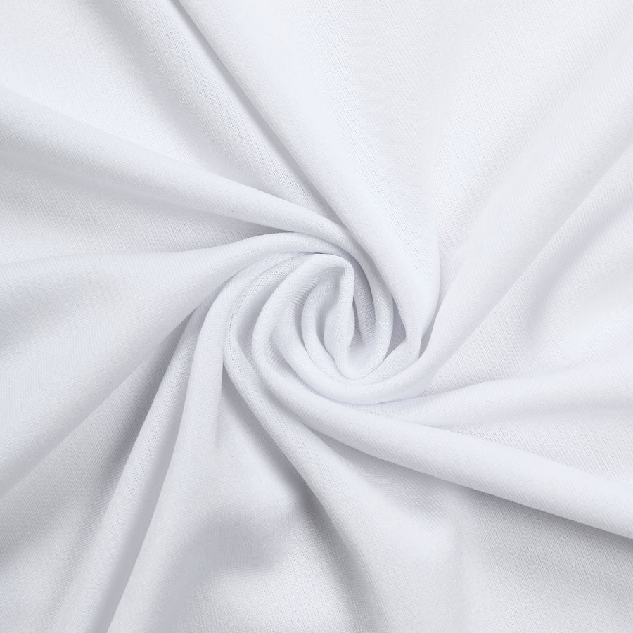 7.5ft White Round Spandex Fit Wedding Backdrop Stand Cover#whtbkgd