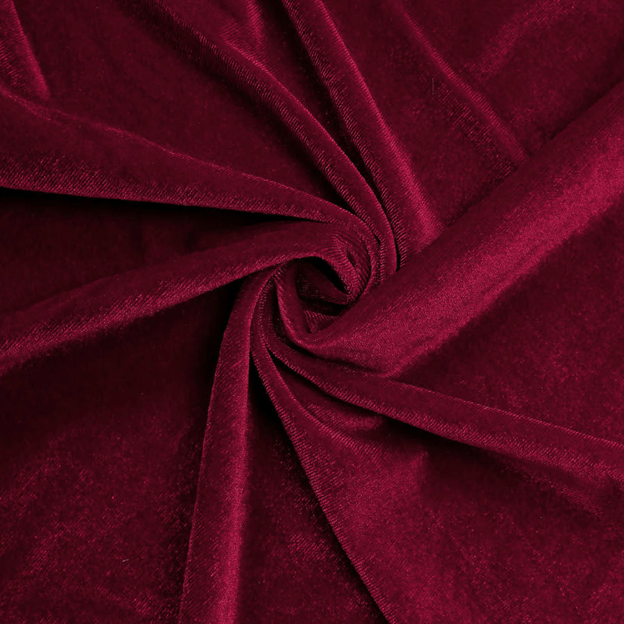 7.5ft Burgundy Soft Velvet Fitted Round Wedding Arch Cover#whtbkgd