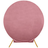 7.5ft Dusty Rose Soft Velvet Fitted Round Wedding Arch Cover