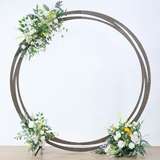 8ft Natural Brown Wood Round Event Party Arbor Backdrop Stand