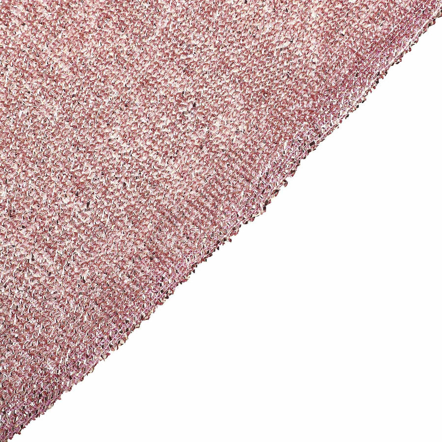 8ftx7ft Blush / Rose Gold Metallic Shimmer Tinsel Spandex Hexagon Backdrop, 2-Sided Wedding Arch