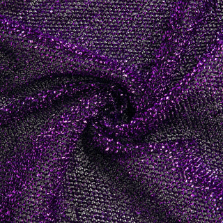 Transform Your Wedding Arbor with the Purple Metallic Shimmer Tinsel Spandex Hexagon Arbor Cover