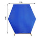 8ftx7ft Royal Blue Metallic Shimmer Tinsel Spandex Hexagon Backdrop, 2-Sided Wedding Arch Cover