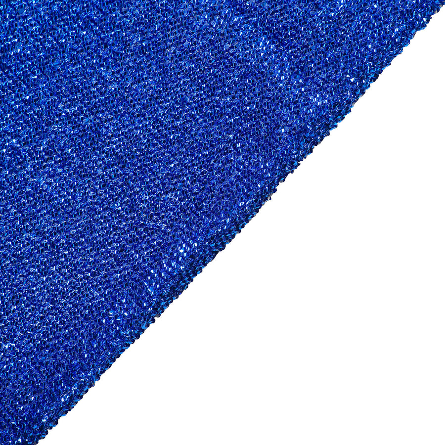 8ftx7ft Royal Blue Metallic Shimmer Tinsel Spandex Hexagon Backdrop, 2-Sided Wedding Arch Cover