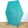 8ftx7ft Turquoise Metallic Shimmer Tinsel Spandex Hexagon Backdrop, 2-Sided Wedding Arch Cover
