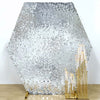 Silver Big Payette Sparkle Sequin Hexagon Wedding Arch Cover, Shiny Shimmer Backdrop Stand Cover