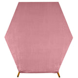 8ftx7ft Dusty Rose Soft Velvet Fitted Hexagon Wedding Arch Cover
