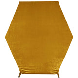 8ftx7ft Metallic Gold Soft Velvet Fitted Hexagon Wedding Arch Cover