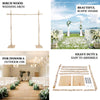 7.5ft Natural Birch Rustic Square Arbor Photography Backdrop Stand, Wooden Wedding Arch