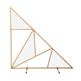 3ft Tall Gold Metal Triangular Geometric Flower Frame Prop Stand#whtbkgd