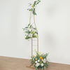 8ft Gold Metal Curved Flower Frame Balloon Arch Stand#whtbkgd